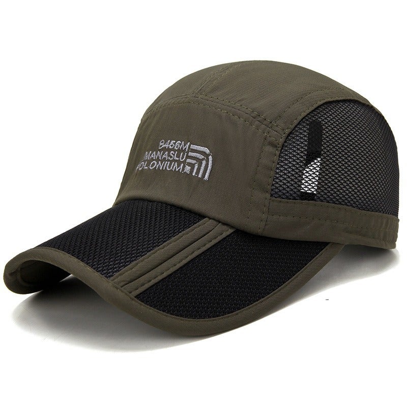 Unisex Quick-Dry Folding Baseball Cap Summer Sun Hat Army Green  - Image 1