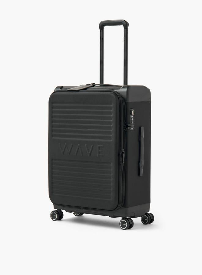 Wave Textured Softcase Luggage Trolley With Retractable Handle - 24 Inches Check-In Bag - Image 1