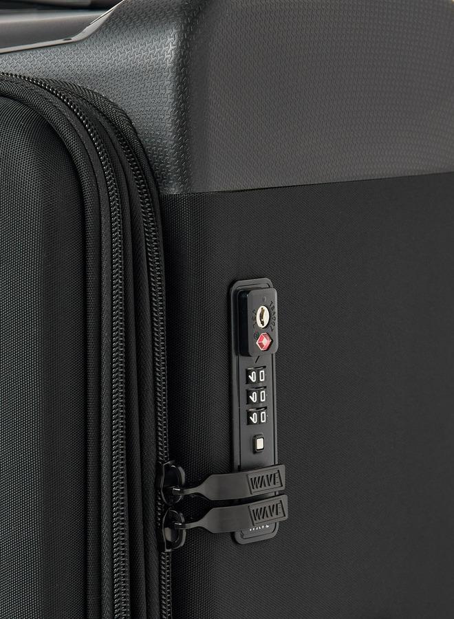 Wave Textured Softcase Luggage Trolley With Retractable Handle - 24 Inches Check-In Bag - Image 4