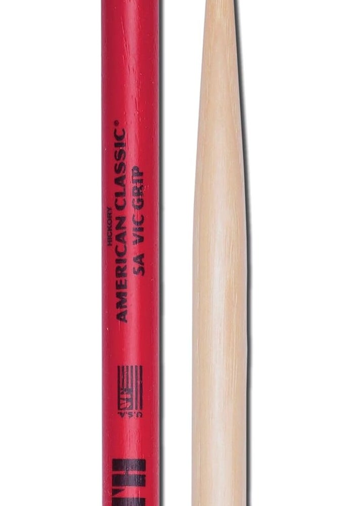 Vic Firth عصا الطبول فيك فيرث الأمريكية الكلاسيكية 5AVG مع قبضة فيك - خشب الهكوري، تشطيب طبيعي - Image 1