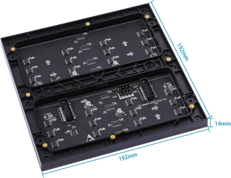 xicoolee لوحة عرض LED مصفوفة RGB 64x64، مسافة 3 مم، 4096 LED RGB، سطوع ودقة عالية، متوافقة مع Raspberry Pi وESP32 وArduino - Image 4