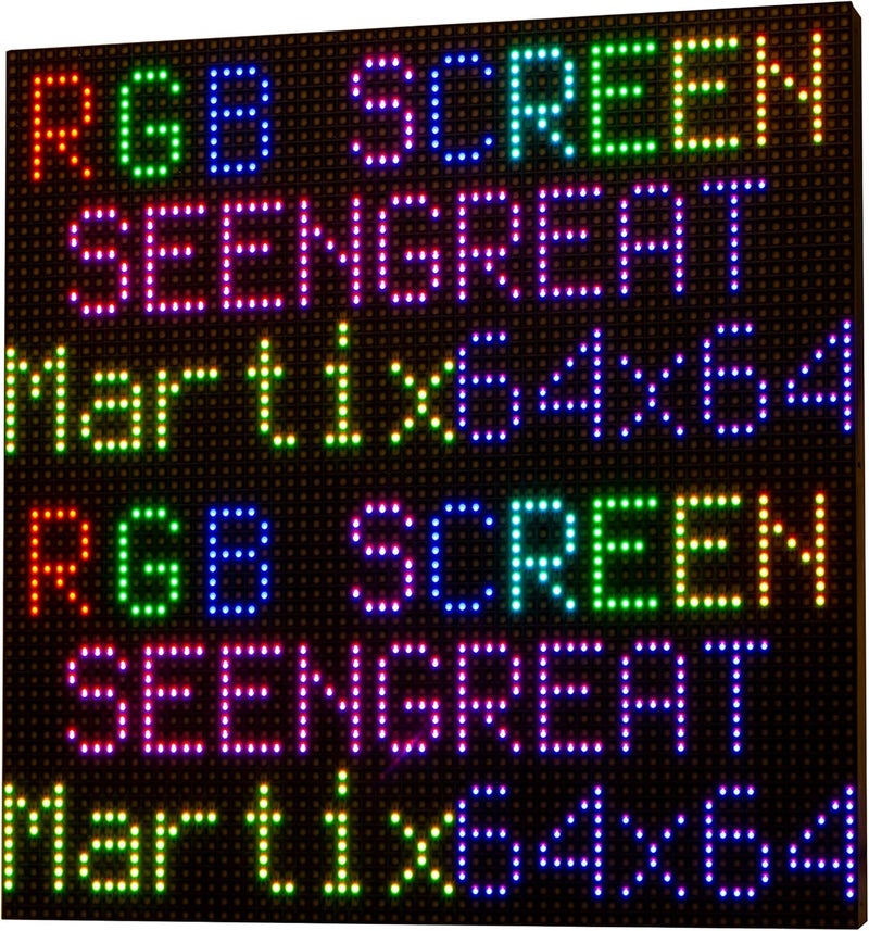 xicoolee لوحة عرض LED مصفوفة RGB 64x64، مسافة 3 مم، 4096 LED RGB، سطوع ودقة عالية، متوافقة مع Raspberry Pi وESP32 وArduino - Image 1