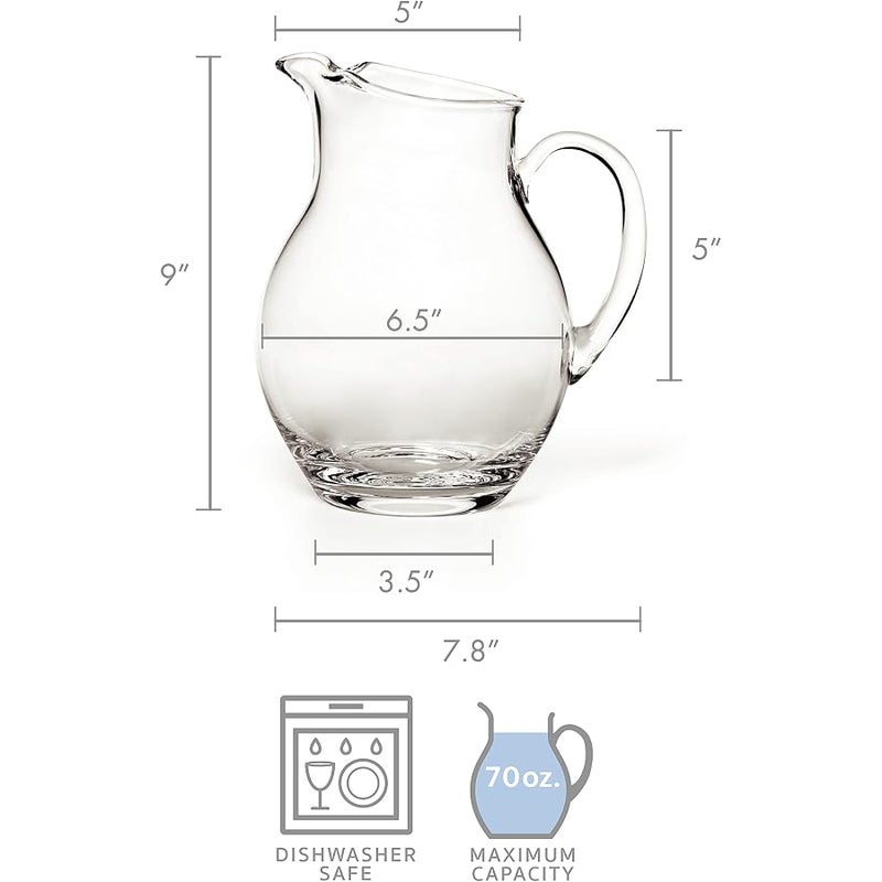 Mikasa 5136551 Napoli Glass Beverage Pitcher Clear, 70 Ounce - Image 3