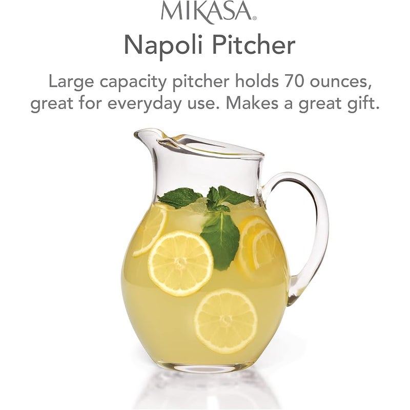 Mikasa 5136551 Napoli Glass Beverage Pitcher Clear, 70 Ounce - Image 2