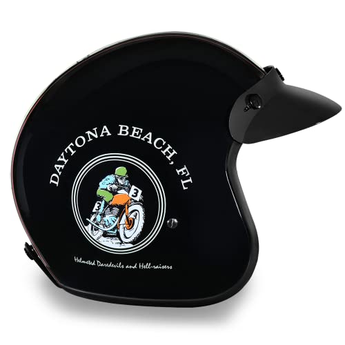 Daytona Helmets 3/4 Shell Open Face Motorcycle Helmet - DOT Approved, Lightweight & Comfortable, Vintage Design for Scooter, Cruiser & Street Bikes - Adjustable Fit, Enhanced Ventilation & Clear Visor - Image 3