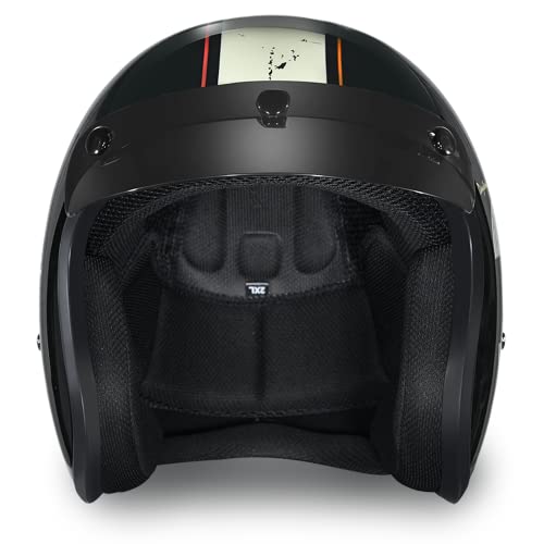 Daytona Helmets 3/4 Shell Open Face Motorcycle Helmet - DOT Approved, Lightweight & Comfortable, Vintage Design for Scooter, Cruiser & Street Bikes - Adjustable Fit, Enhanced Ventilation & Clear Visor - Image 2