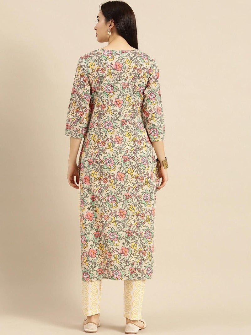 rytras Women's Printed Straight Kurta and Pant Set(Multicolour,S) - Image 2