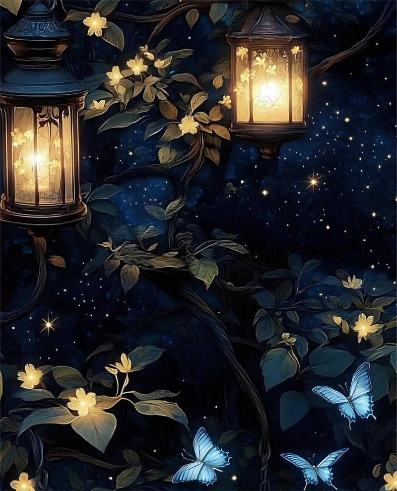 Laatse Night Forest Wallpaper Peel and Stick Dark Contact Paper Vintage Green Leaf Wall Paper Vinyl Waterproof Self Adhesive Retro Lantern Butterfly Walls Mural for Bedroom Cabinet Table Dcor175 x 393 - Image 2