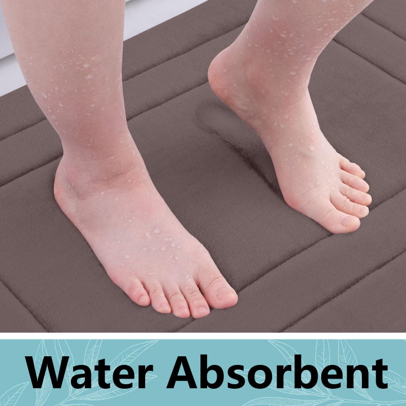 Arotive Arotive Memory Foam U-Shaped Toilet Rugs 24x20  Super Soft Absorbent Contoured Bathroom Rugs  Machine Washable Contour Bath Mats for Bathroom Toilet Base  Brown  - Image 3