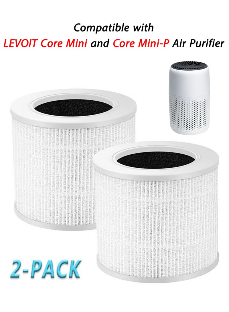 Noor Souq 2 Pack Core Mini Filter H13 True HEPA Filters for LEVOIT Core Mini Core Mini-P Air Purifier Replacement Filter 4-in-1 HEPA, High-Efficiency Activated Carbon, Replace Part Core Mini-RF - Image 1