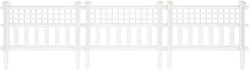 suncast Suncast Grand View 145 x 24 Inch Resin Yard Garden Border Fence White 3 Pack  - Image 2