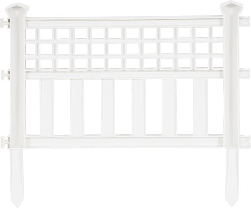 suncast Suncast Grand View 145 x 24 Inch Resin Yard Garden Border Fence White 3 Pack  - Image 5