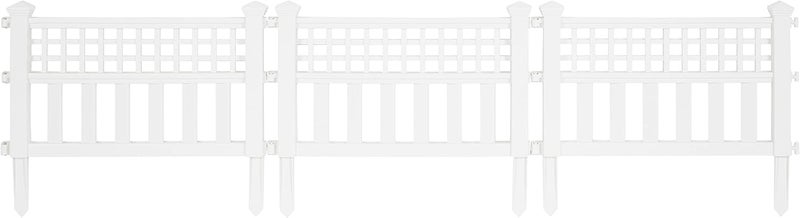 suncast Suncast Grand View 145 x 24 Inch Resin Yard Garden Border Fence White 3 Pack  - Image 4
