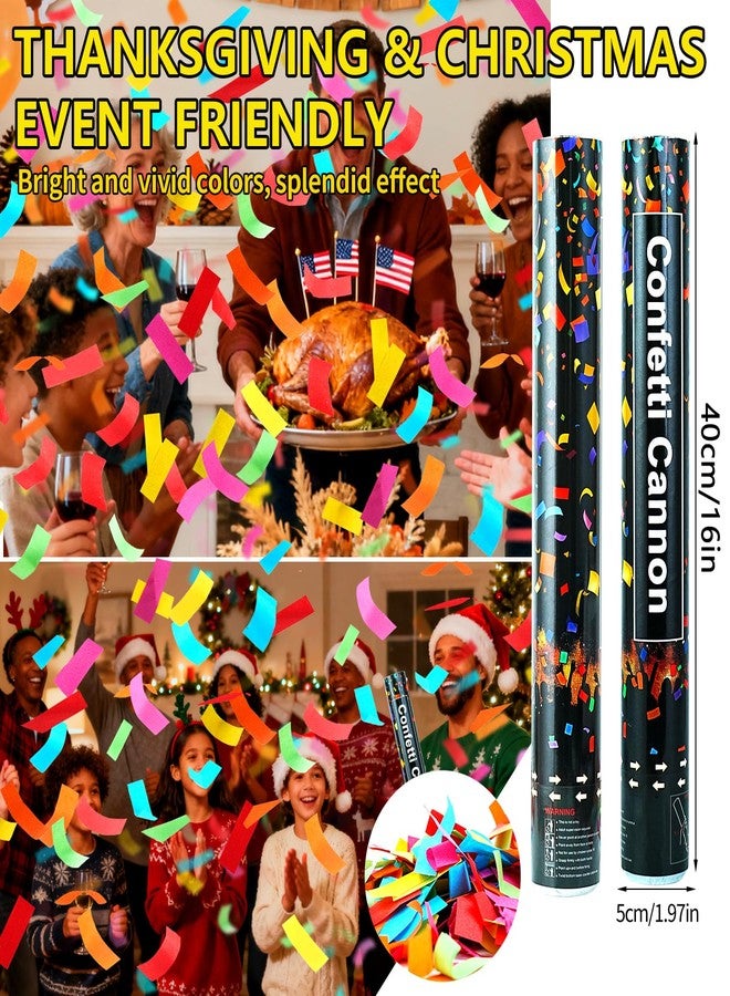 OceanWings 16in Biodegradable Confetti Poppers,Confetti Cannons Bulk with Colorful Confettis Design for Ceremony Party Favor Supplies,Birthday Holiday,Halloween Thanksgiving,Christmas,New Year's Eve(2Pack) - Image 3