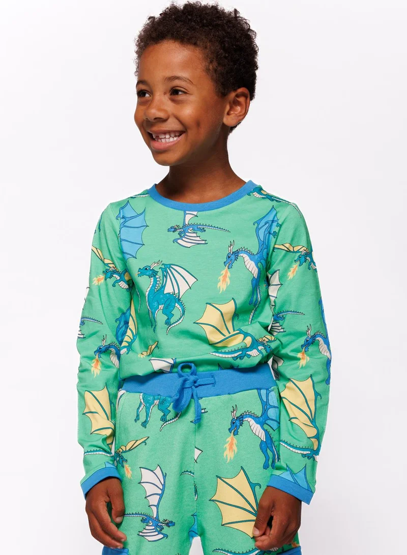 Småfolk Long-sleeved top with flying dragons