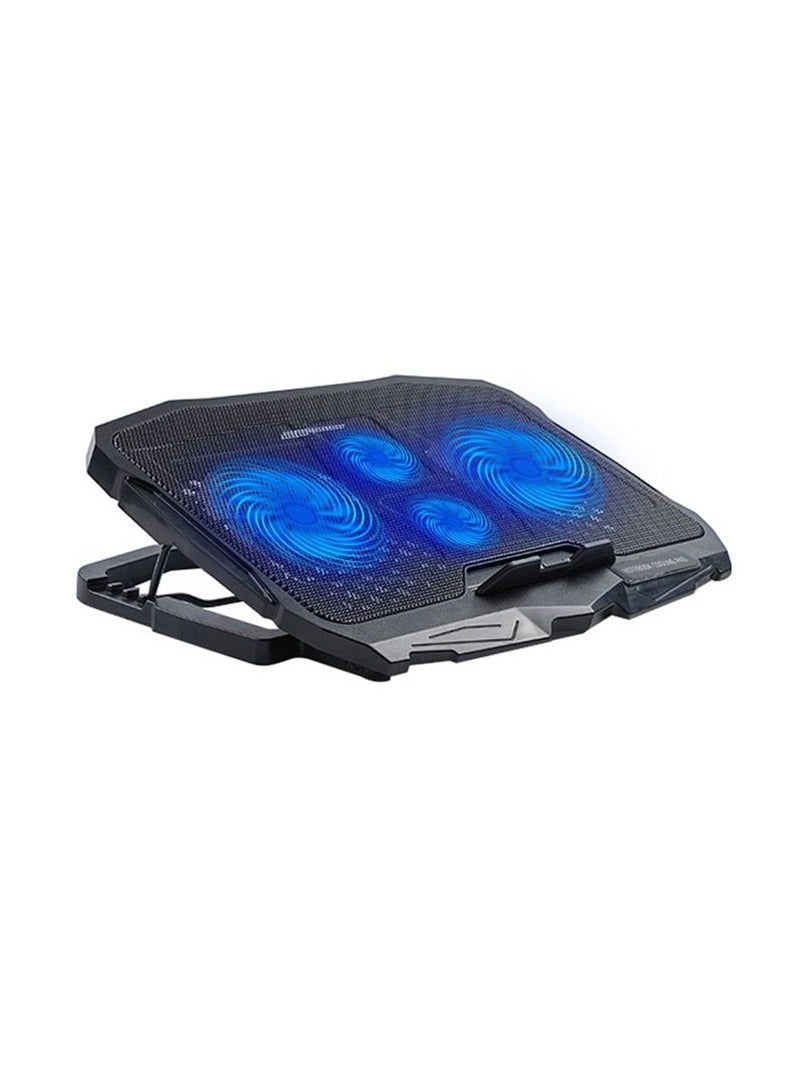 Loquat Laptop Cooling Stand Pad with 4 Fan Quiet Working Laptop Cooler Stand Height Adjustable Notebook Cooler pad  - Image 1
