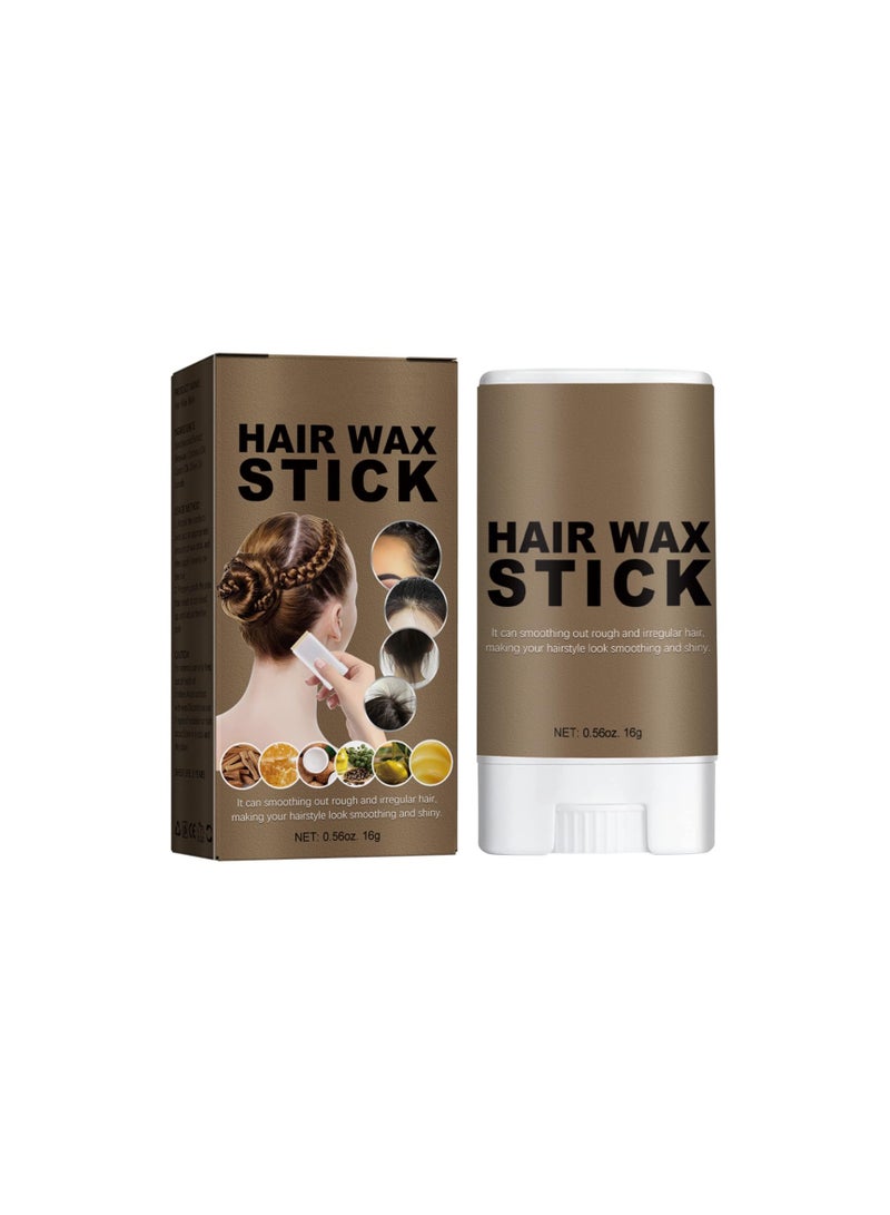 SYOSI Mini Hair Wax Stick, Styling Wax Stick, Flyaway Hair Stick Hair Wax Stick Edge Control Anti-Frizz Non-greasy, Non-greasy Styling Hair Pomade Stick for Flyaways Edge Frizz Hair, 15g (Brown) - Image 1