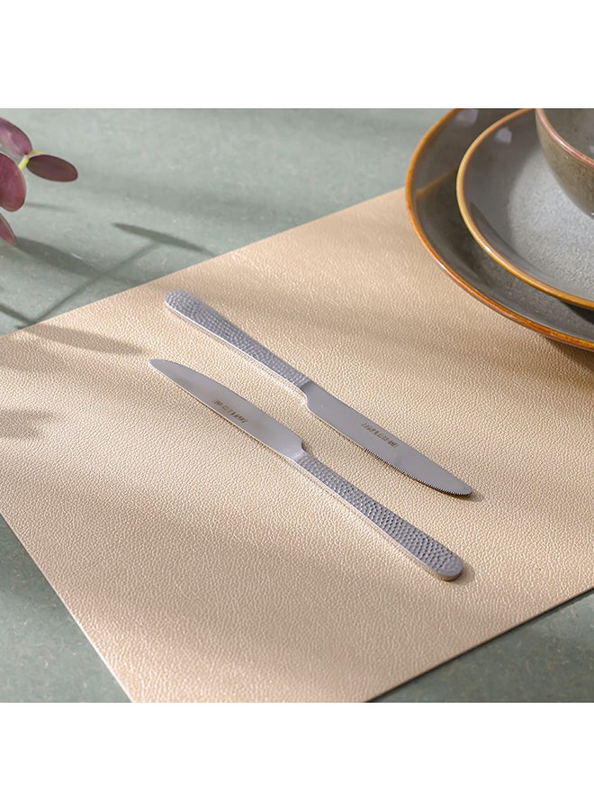 DANUBE HOME Sitello Hammered 2-Piece Dinner Knife Set – Premium Stainless Steel Knives with Elegant Hammered Design, Durable Flatware for Cutting, Dining, Restaurants & Home Use 21.5x1.8Cm Silver - Image 3