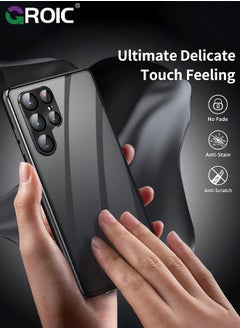 GROIC Black Case for Samsung Galaxy S24 Ultra, 360 Degree Front and Back Clear Tempered Glass Full Body Protection Magnetic Adsorption Metal Bumper Frame Flip Cover for Samsung Galaxy S24 Ultra  - Image 5