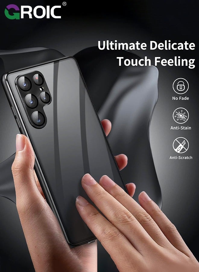 GROIC Black Case for Samsung Galaxy S24 Ultra, 360 Degree Front and Back Clear Tempered Glass Full Body Protection Magnetic Adsorption Metal Bumper Frame Flip Cover for Samsung Galaxy S24 Ultra  - Image 5
