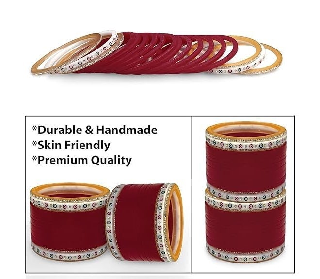 BANGLESKART طقم أساور بريندال بونجابية للنساء - Image 3