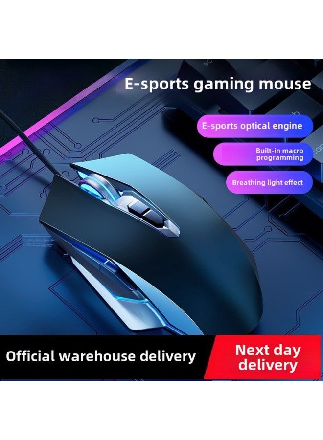 /Mechanical Wired Electric Competition CF Chicken M220 Game Eating Lol Laptop Mute Special Macro Mouse-Color:M270 Qingying White/[audio Version Qingying + Mouse Pad  - Image 3