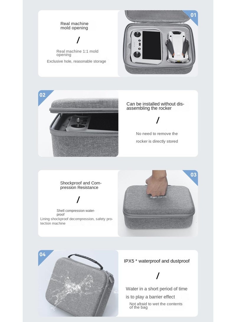 DJI Mini 3 Pro and Mini 3 Drone Storage Case, Portable Carrying Box with Custom 1:1 Molded Slots, Shockproof, Waterproof, IPX5 Dustproof Accessories Box for DJI Mini 3 Series - Image 2