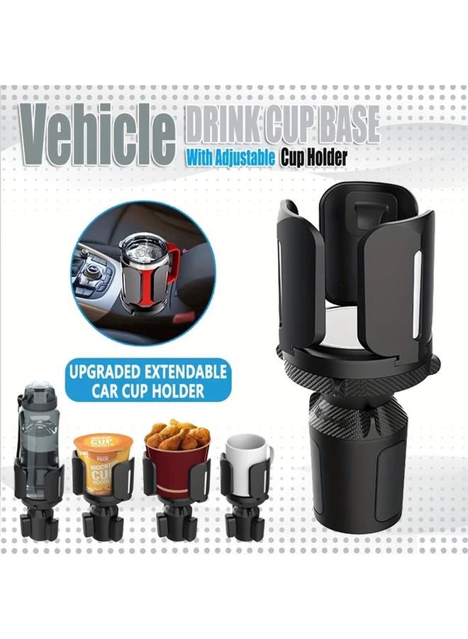 Adjustable Car Cup Holder Base Expandable Grip Durable Plastic Beverage Coffee Snack Storage - Image 1