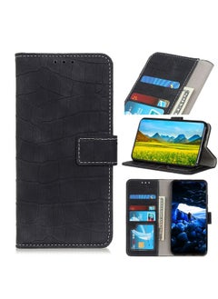 HuHa Case Cover For Xiaomi Poco M3 Pro 4G / Poco M3 Pro 5G / Redmi Note 10 5G Crocodile Texture Horizontal Flip Leather Case with Holder & Card Slots & Wallet Black 