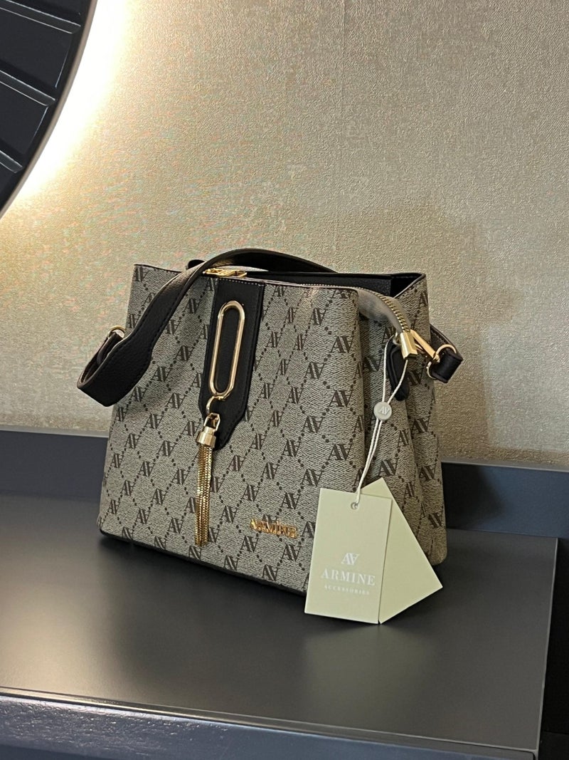 Armine ARM.361.VZN Special Color Konbin Leather Ladies Handbag Designed as Hand and Shoulder Bag  - Image 1