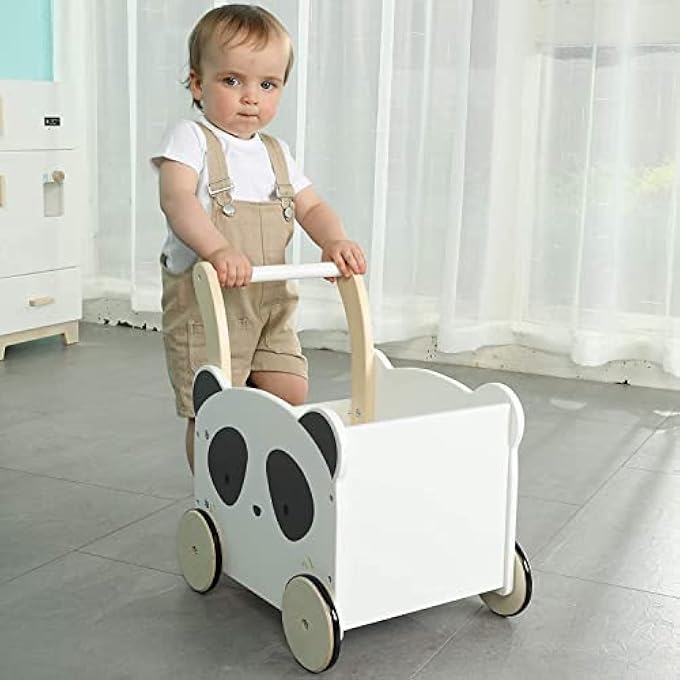 BABY STROLLER FIREWOOD, BABY PANDA DRIVING AID WITH STORAGE SPACE FOR 1-3 YEARS , WALK-FREE/CAR/TODDLER SPUSH & PULL TOYS/TOYS/STROLLER/ACTIVITY BABY WALKER - Image 2