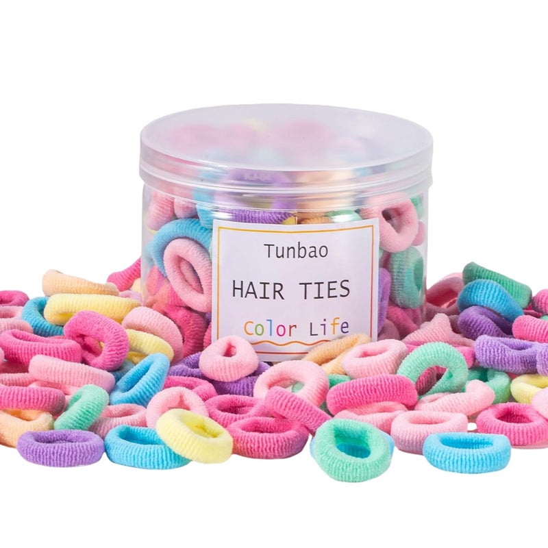 100 Psc Baby Hair TiesSoft Cotton Toddler Hair TiesSmall Seamless Hair Ties for Little Girls and KidsMulticolor Hair Elastics Ponytail Holders