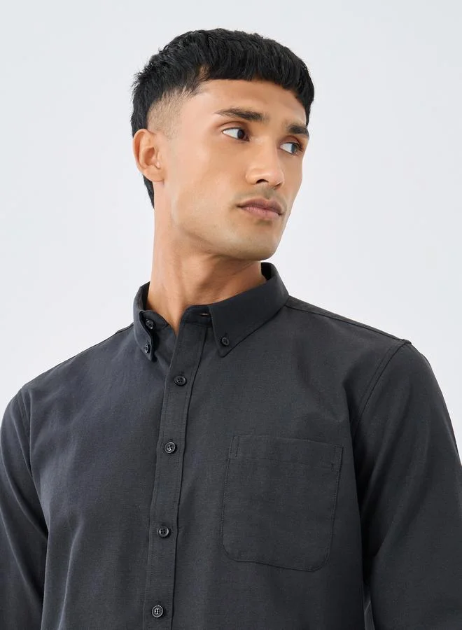 Styli Styli Regular Fit Buttoned Long Sleeve Shirt