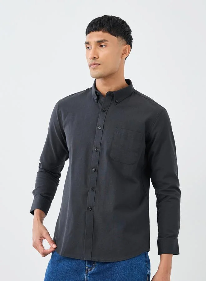 ستايلي قميص ستيلي بأزرار بقصة عادية وأكمام طويلة