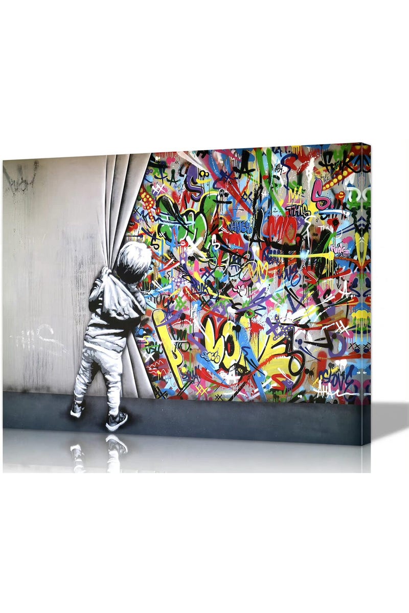 Mistyefly Banksy Colorful Canvas Wall Art - Image 1