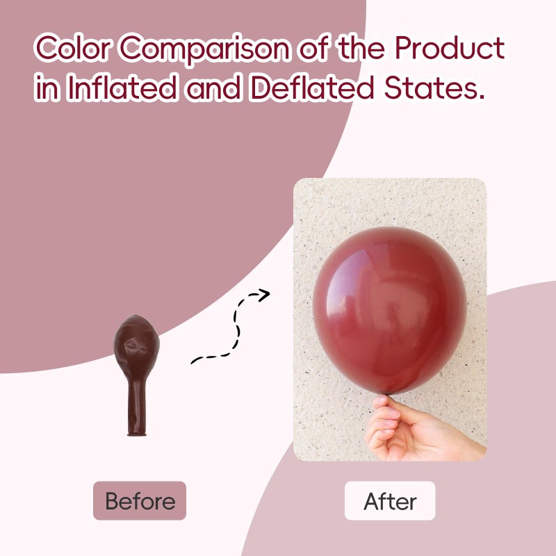 awenztech Burgundy Balloons 12 inch, Maroon Balloons 50pcs Party Balloons for Birthday Graduation Wedding Baby Shower Valentine's Day Party Decorations - Image 3