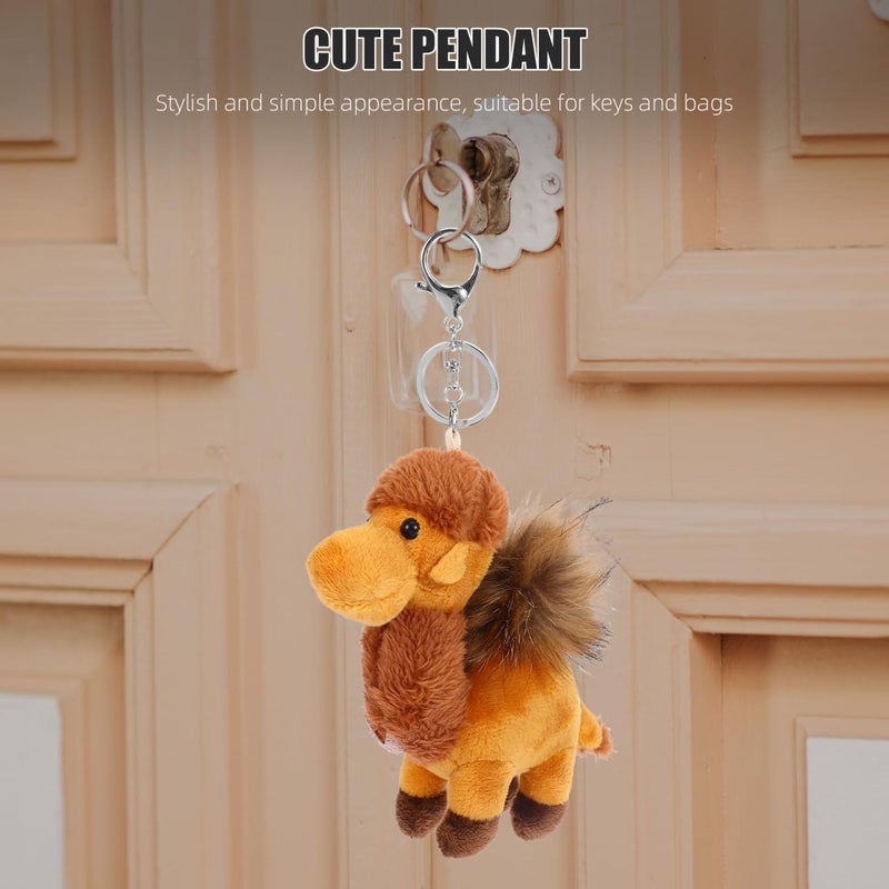 Vaguelly Camel Keychain Camel Keyring Camel Cuddly Camel Soft Toy Bag Hanging Pendant Keys Purse Charm Stuffed Camel Hanging Ornaments Goodie Bag Fillers Mini Camel Pendant Key Chain Plush - Image 3