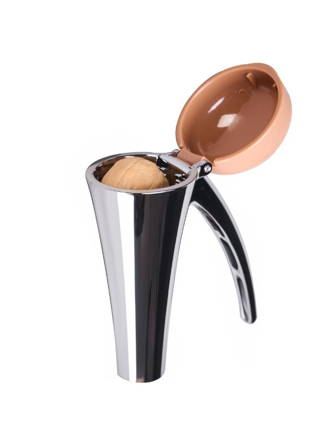 Nut Cracker,Heavy Duty Nut Cracker Tool with Splash-Proof Brown Lid,Long Leverage & Spring Return Nutcracker for Effortless Cracking - Image 1