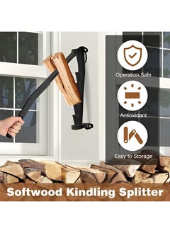 Taimi Wall Mounted Wood Splitter With Double Handle Design Portable Firewood Splitter For Indoor and Outdoor Use Efficient and Safe 41X42X15Cm Black  - Image 3