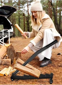 Taimi Wall Mounted Wood Splitter With Double Handle Design Portable Firewood Splitter For Indoor and Outdoor Use Efficient and Safe 41X42X15Cm Black  - Image 2