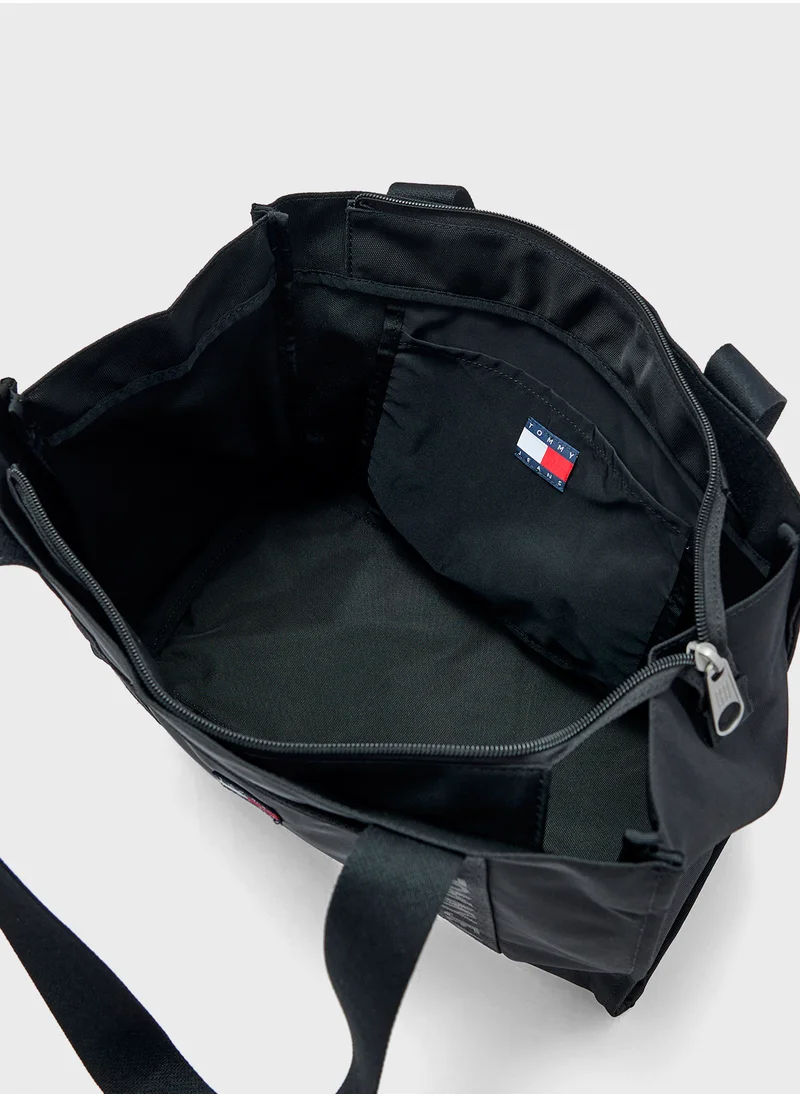 تومي جينز Logo Detail Zip Over Tote