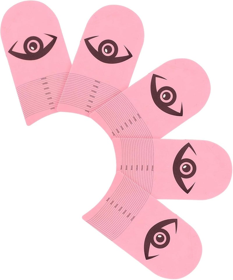 5pcs Eyelash Measuring Rulers Plastic Lash Extension Measuring Tool Symmetry Eyelash Stencils for Eyelash Professionals Supplies - Image 1