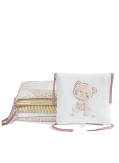 Breathable soft Crib Liner Classic Collection Little Bear Fits Full-Size Four-Sided Slatted and Solid Back Cribs Anti Bumper