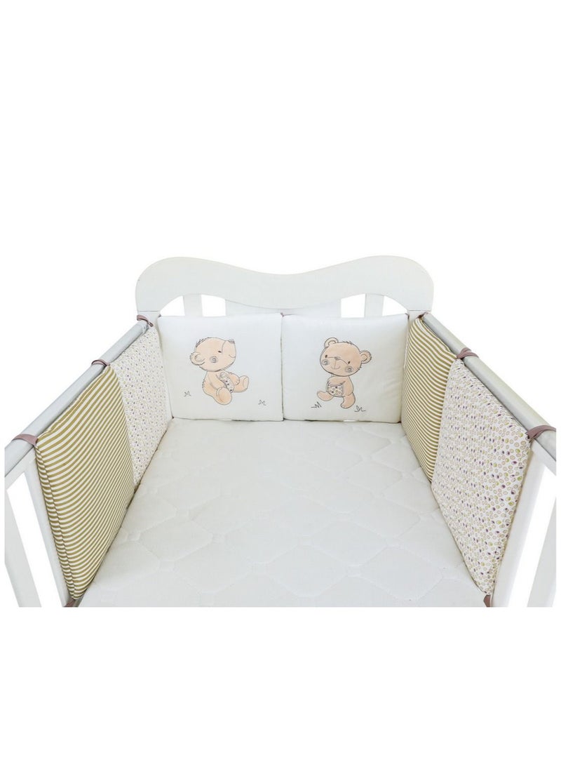 MIXDE - Breathable soft Crib Liner Classic Collection Little Bear Fits Full-Size Four-Sided Slatted and Solid Back Cribs Anti Bumper - Image 1