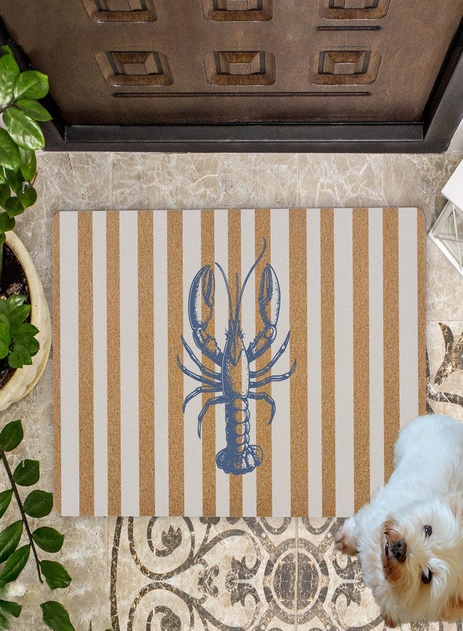 KFXHANGD Coastal Beachy Lobster Door Mat, Preppy Coastal Lobsters Front Door Mat Outside Entrance, Nautical Ocean Beach Artificial Coir Doormat Rugs for Indoor Outdoor Entryway Entry, 17x30 Inch - Image 3