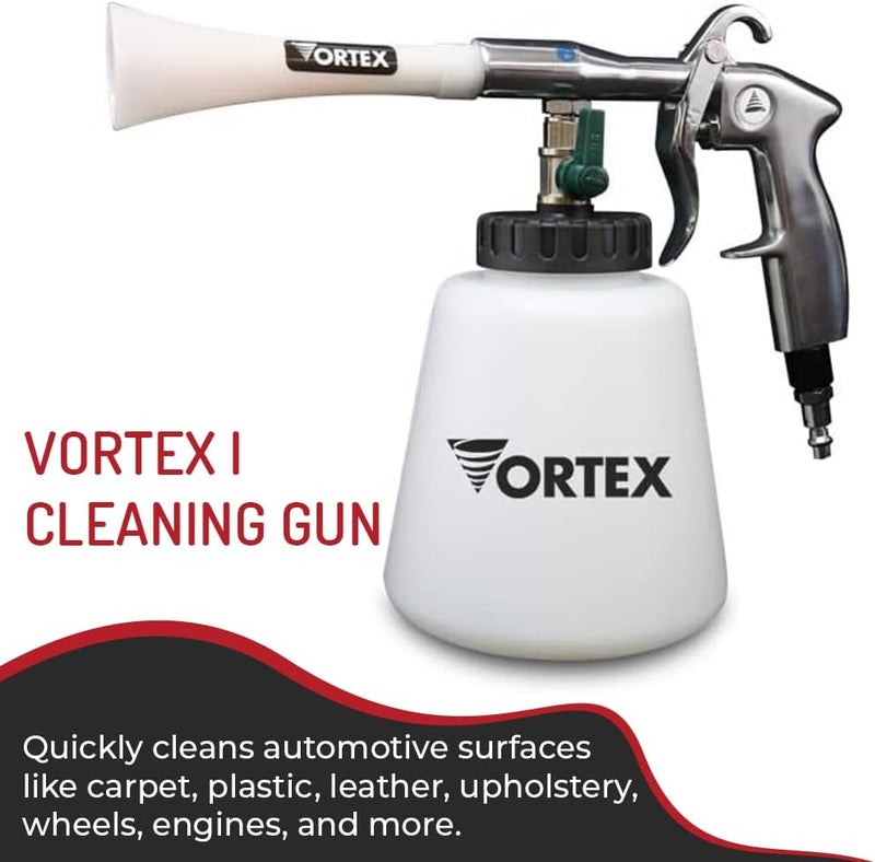 HITECH Vortex I Air Cleaning Gun – Deep Cleans Auto Interiors & Exteriors – Compressed Air Powered – Car Detailing Tool for Dirt, Dust, Grime & Stains - Image 1