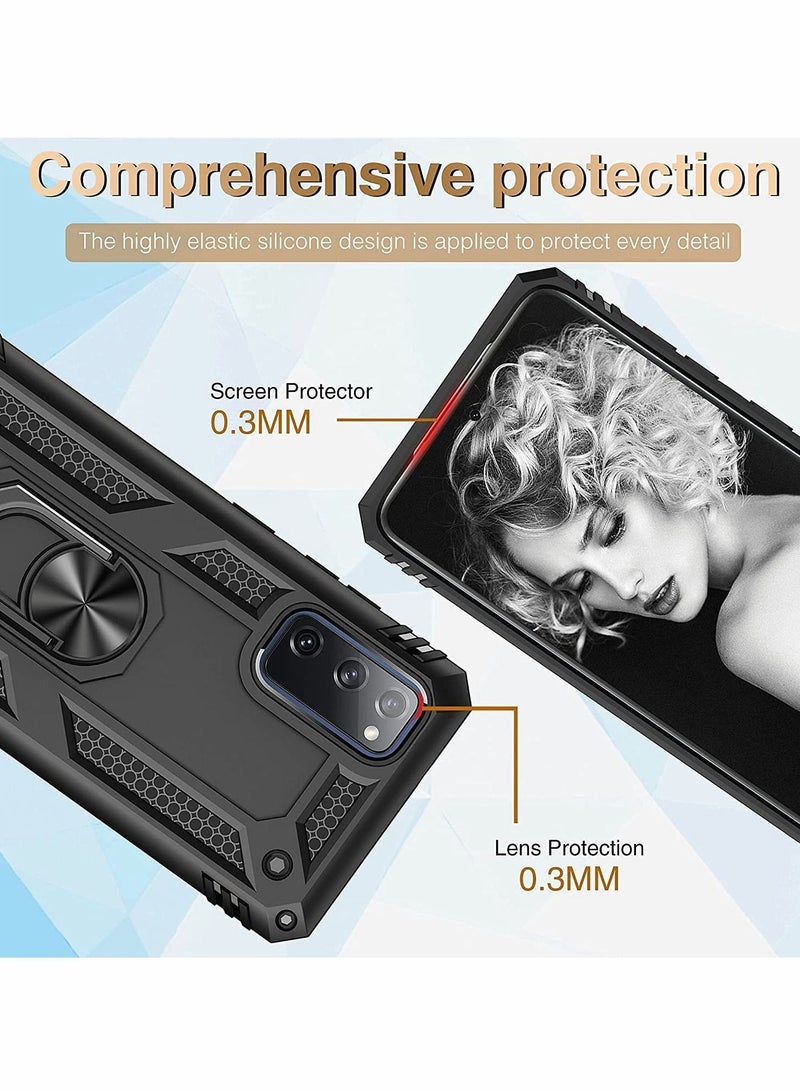 Y&D Compatible for Samsung Galaxy S20 FE 5G Case Rugged Military Grade Shockproof Anti-Drop Phone Cover Ring Holder - Image 2