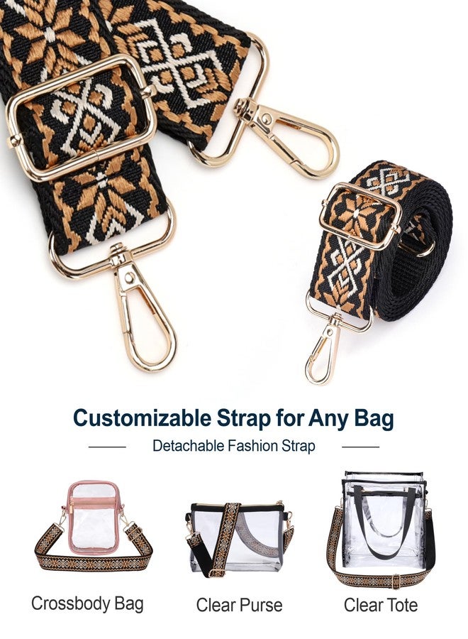 PACKISM Clear Bag for Stadium Events - Clear Crossbody Bag for Women Stadium Bag Sling Bag for Concert Sport with Detachable Strap, Black - Image 4