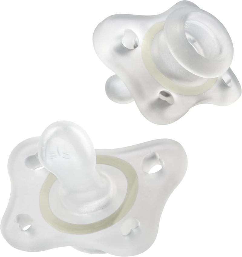 Chicco PhysioForma 100% Silicone Mini Glow in The Dark Pacifier for Babies Aged 2-6 Months - Image 1