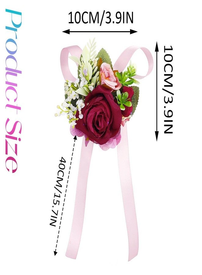Latious Light Up Bride Wedding Rose Corsage LED Prom Wrist Corsages Glow Bridal Hand Flower for Women and Girls (Red-Yellow Light) - Image 4